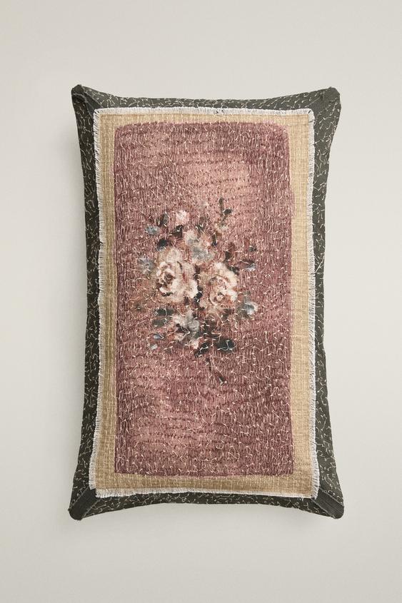 KISSENBEZUG MIT BLUMENAPPLIKATION - Rosa von Zara - Bild 0