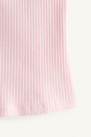 LIMITED EDITION RIB TOP WITH CONTRAST LACE TRIM - Pastel pink by Zara - Image 6