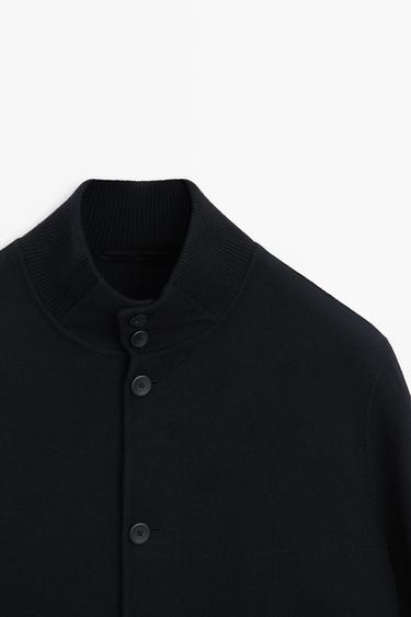 Wool blend pocket detail bomber jacket — Deep blue 2