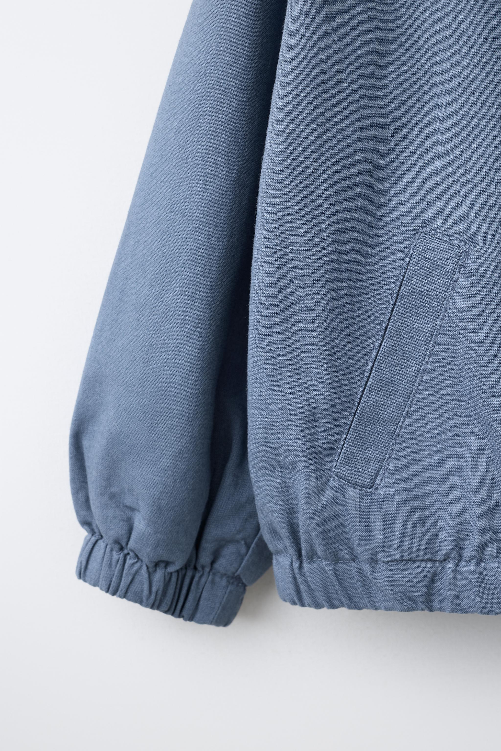 COTTON LINEN BOMBER JACKET