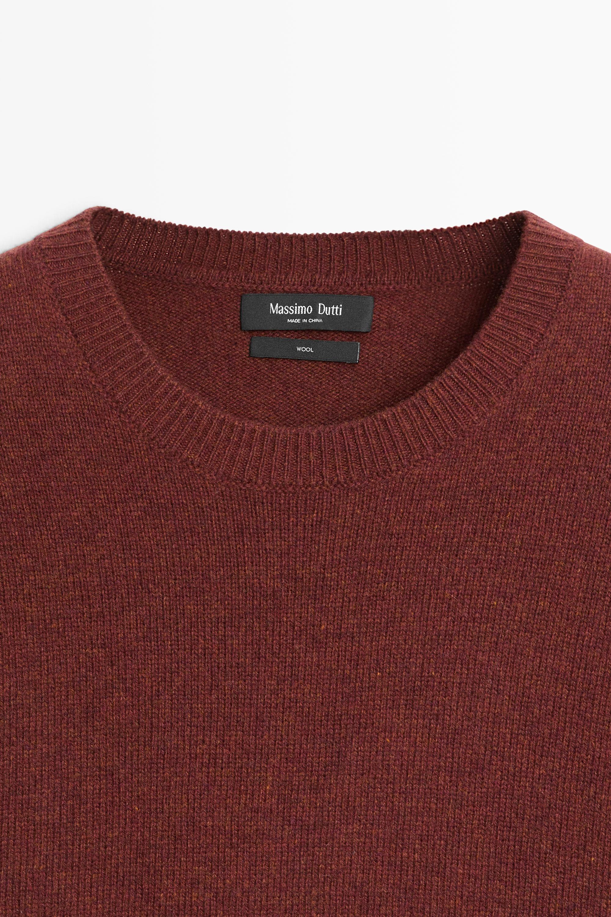 100% wool melange knit sweater