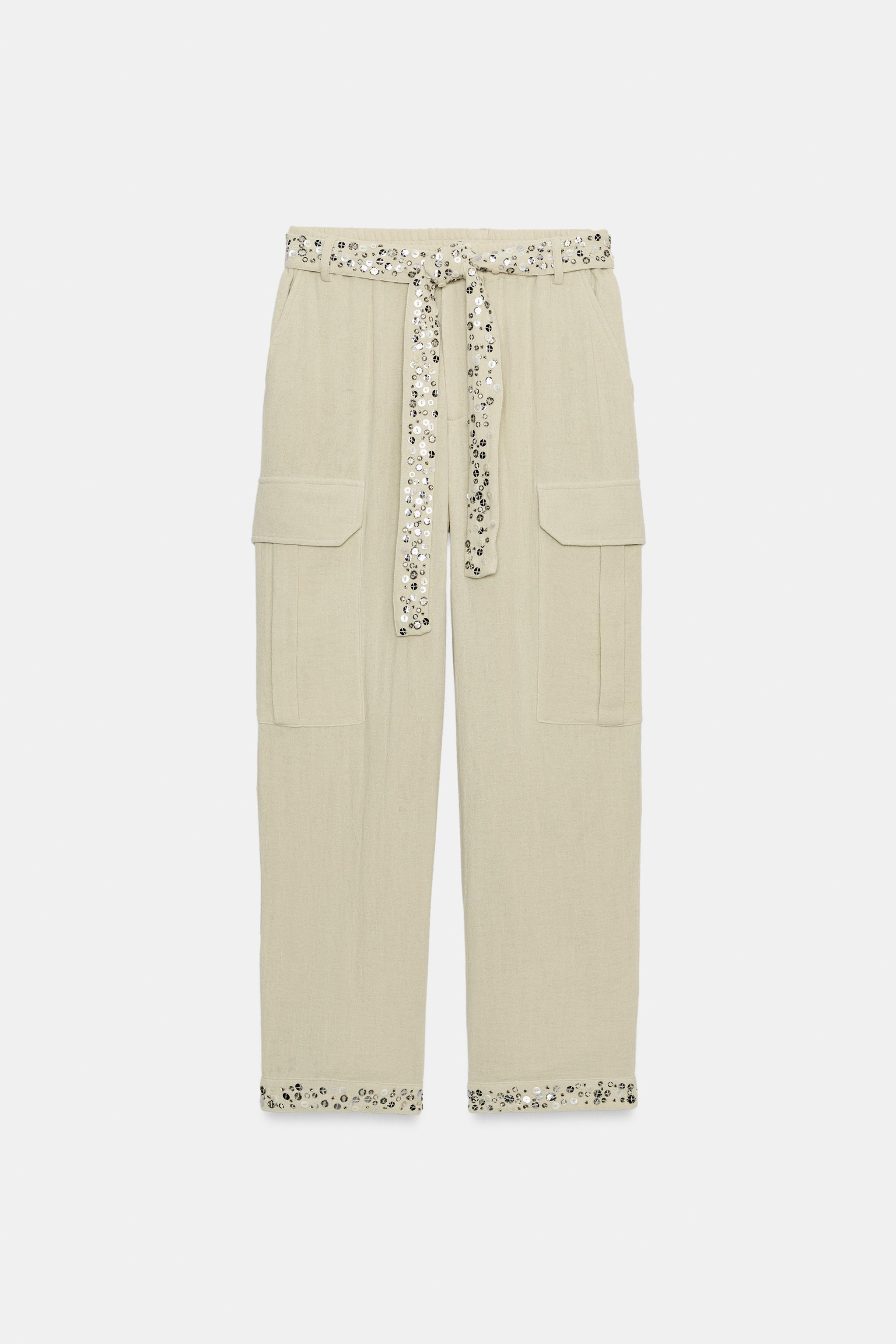 SEQUIN CARGO PANTS ZW COLLECTION