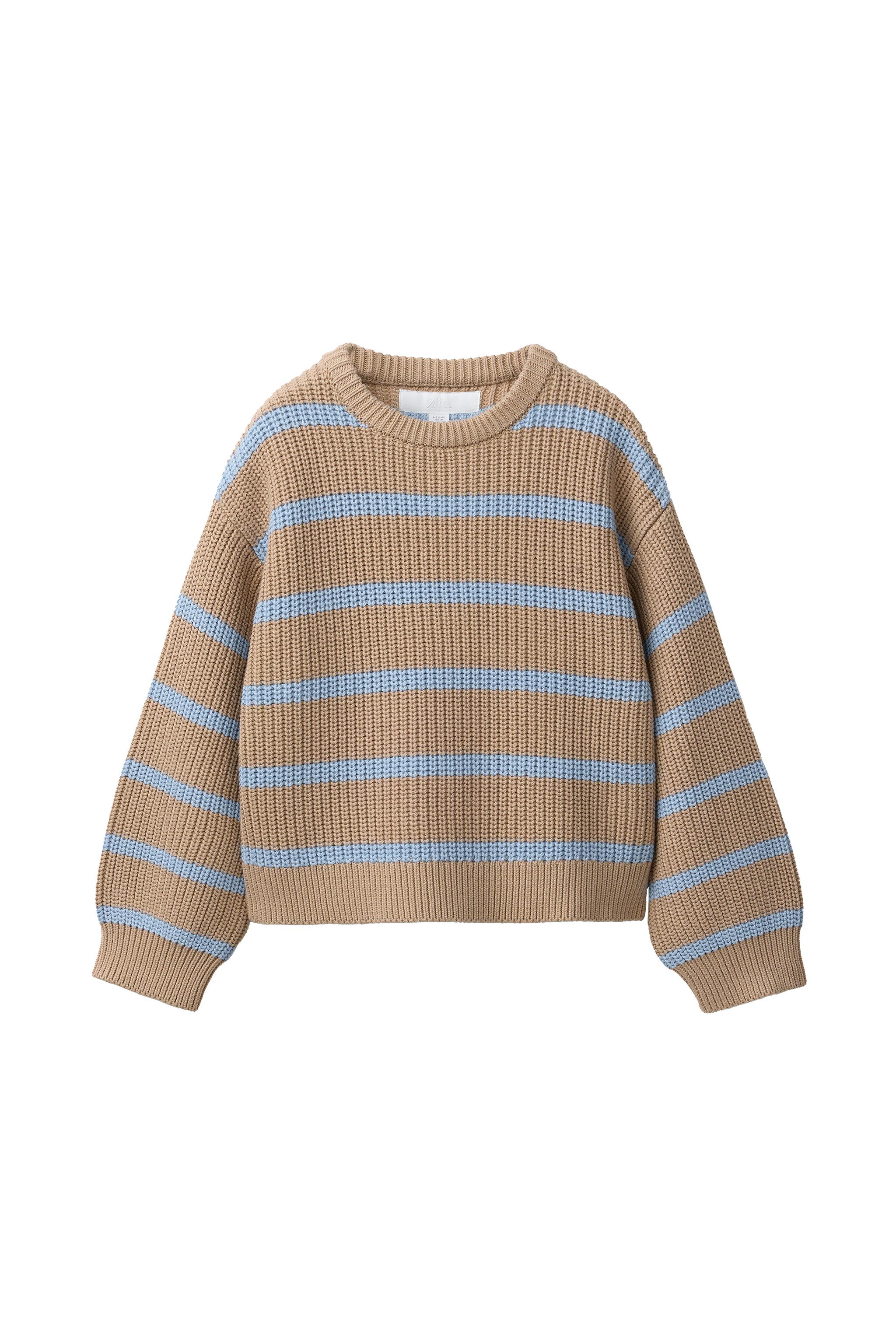 STRIPED KNIT JUMPER - Light beige | ZARA United States
