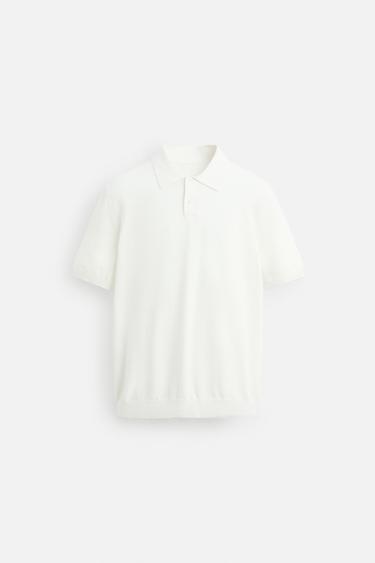 COTTON KNIT POLO SHIRT - Ecru by Zara