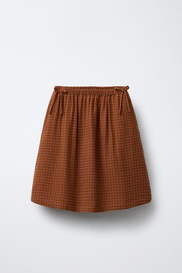 Zara MIDI SUKNJA SA KARIRANIM DEZENOM I MAŠNAMA BENSIMON ® X ZARA – karamela