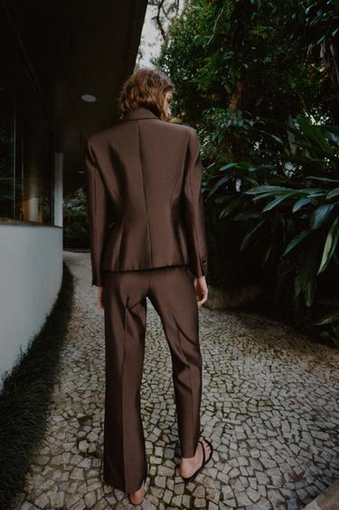 SLIM SATIN TROUSERS - Brown by Zara - Image 3