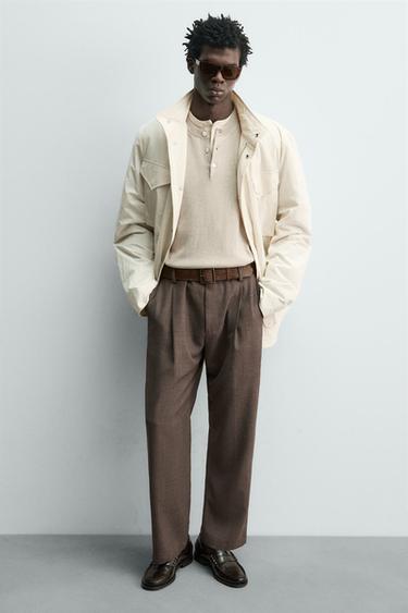 MOCASSINS EN CUIR AVEC MASQUE - Chocolat de Zara - Image 0