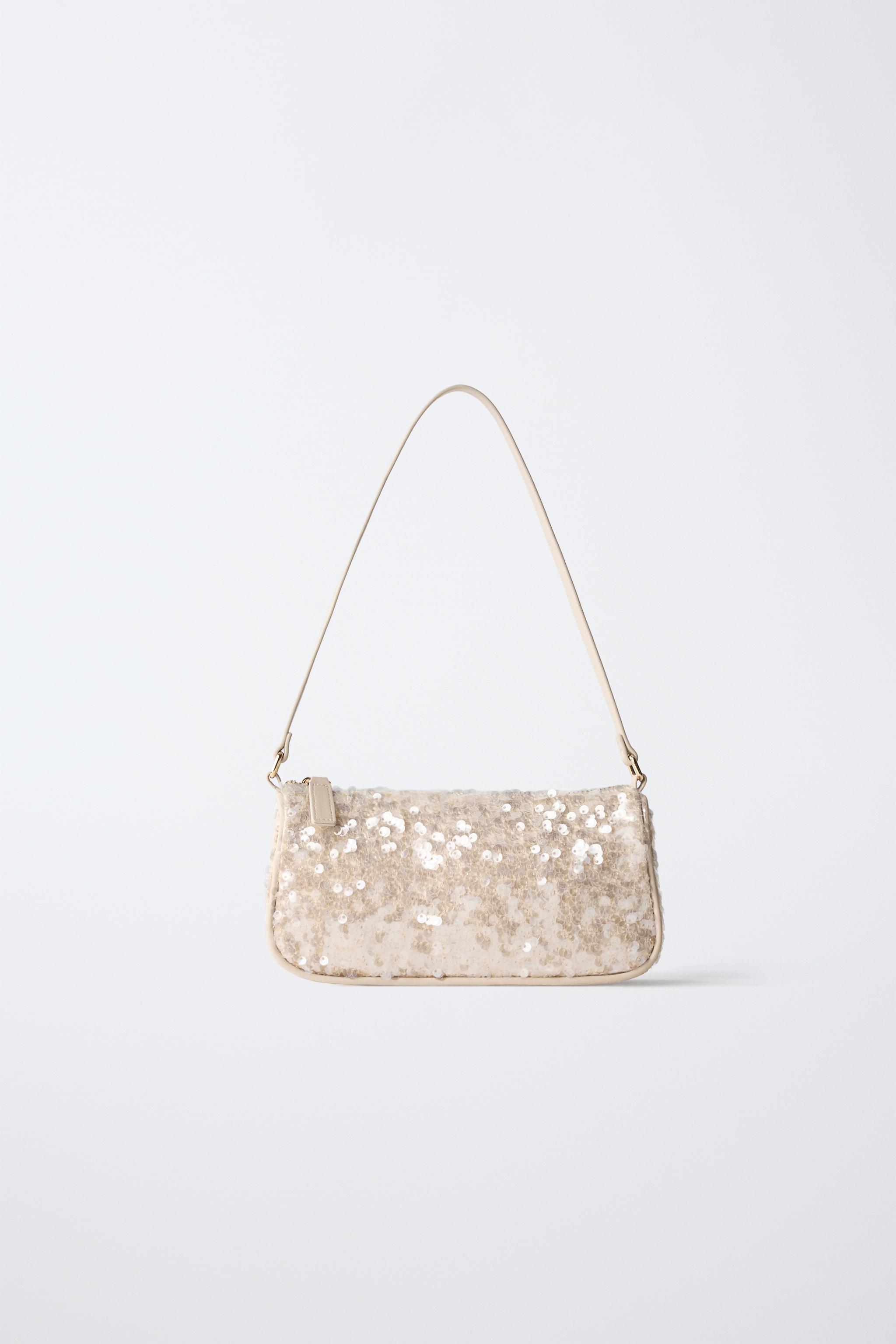 SEQUIN SHOULDER BAG - Ecru White | ZARA South Africa