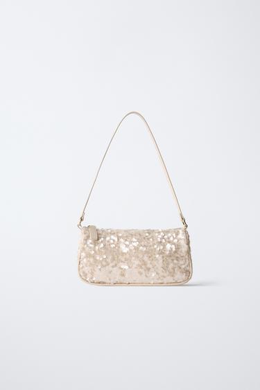 SEQUIN SHOULDER BAG - Ecru White by Zara - Image 0