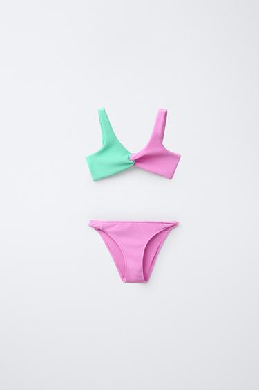 6-14 YEARS / KNOT-TEXTURE BIKINI - Pink by Zara - Image 0