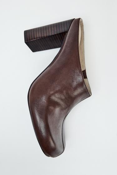 MULE PIEL TACÓN LIMITED EDITION - Marrón de Zara