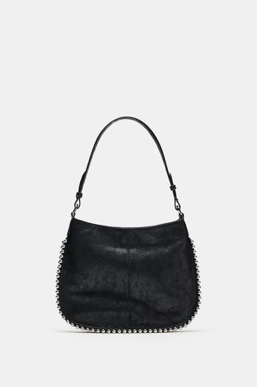 METALLIC APPLIQUÉ SHOULDER BAG — Black 2