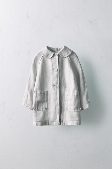 2-5 YEARS/ LIMITED EDITION 100% LINEN TRENCH COAT - Stone by Zara