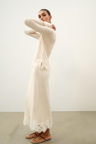 Zara RUSTIC CROCHET TOP - Sand