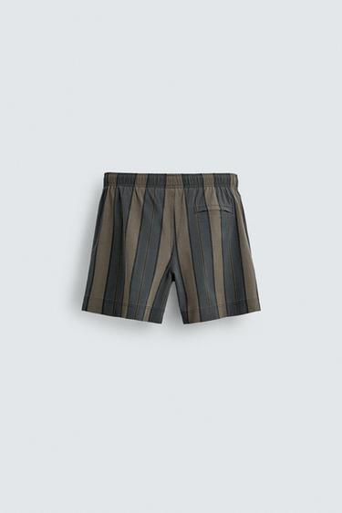STRIPED SWIMMING TRUNKS - Greys by Zara - Image 1