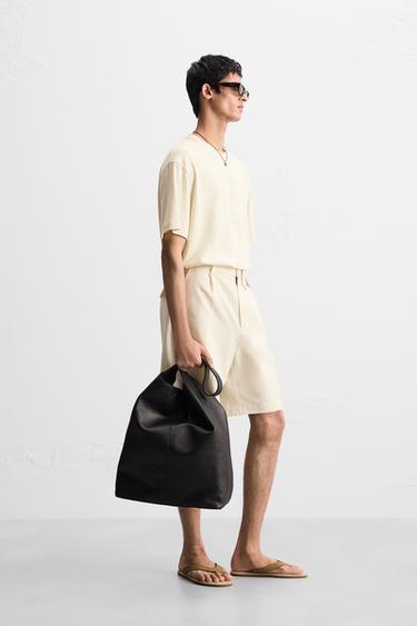 CONTRAST EMBROIDERY T-SHIRT - Ecru by Zara - Image 3