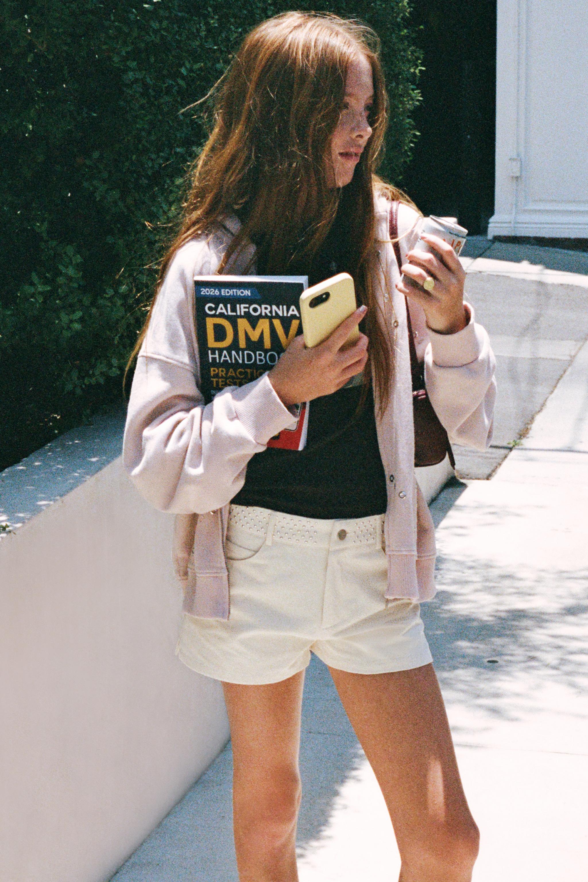 STUD AND STAR DETAIL SHORTS