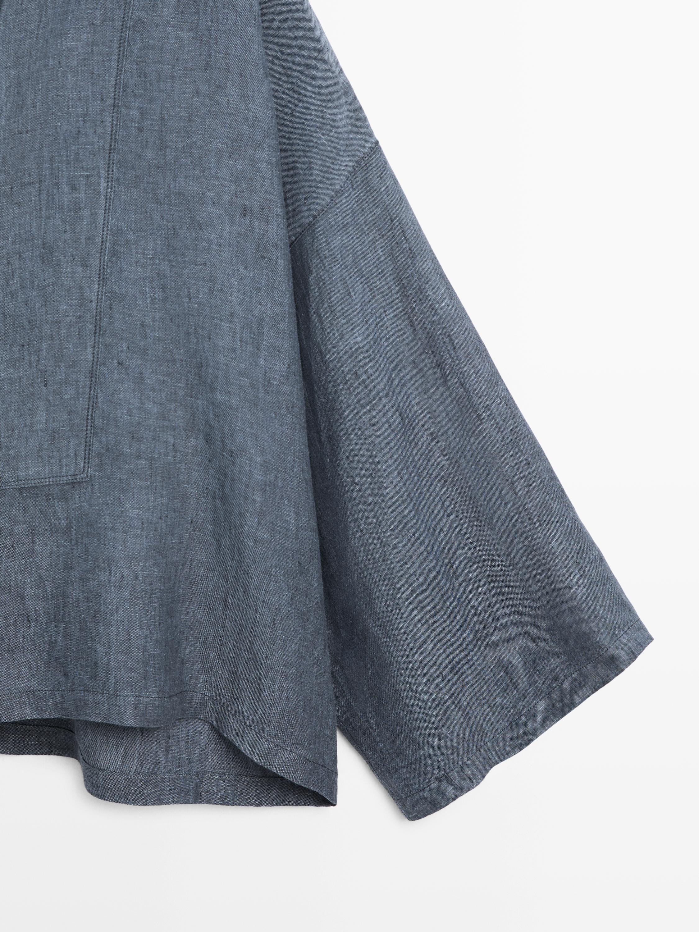 100% linen V-neck kimono