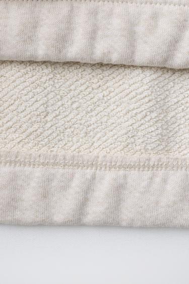 SWEATSHIRT AND PLUSH TROUSERS SET WITH SLOGAN - Sand / Marl by Zara - Image 6