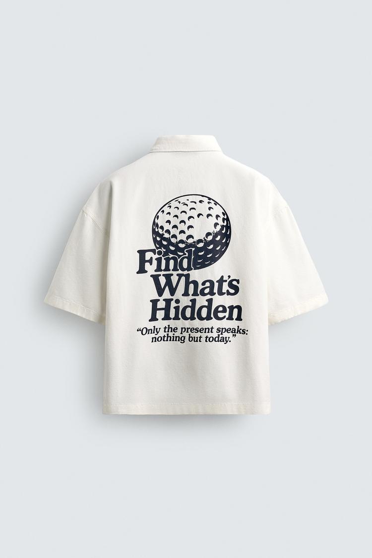ZARA RELAXED FIT GOLF PRINT SHIRT
