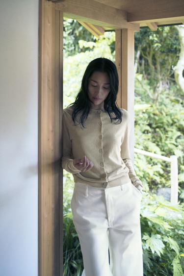 リネンニットジャケットアイス　グレーZaraのリネンニットジャケット - アイス　グレー 