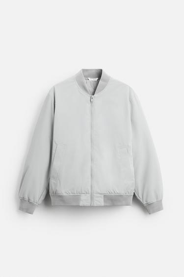 PADDED BOMBER JACKET - Grey by Zara - Image 6