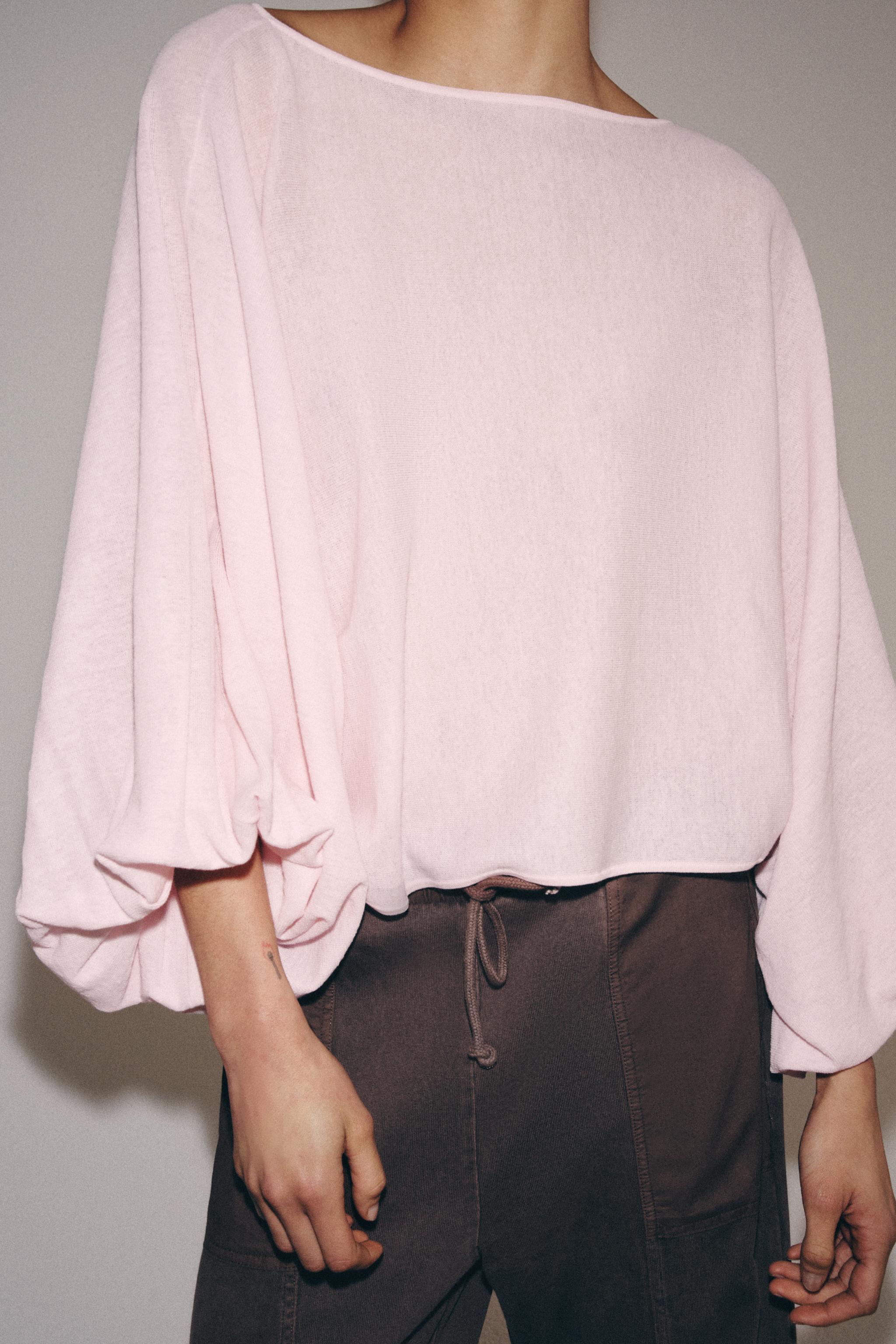 TOP EN MAILLE ET MANCHES AMPLES