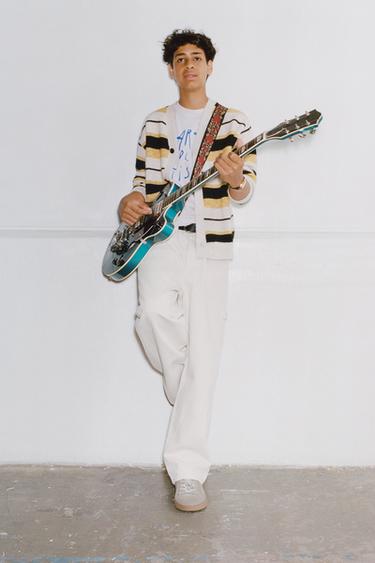 PANTALON DENIM CARPENTER - Écru de Zara - Image 4