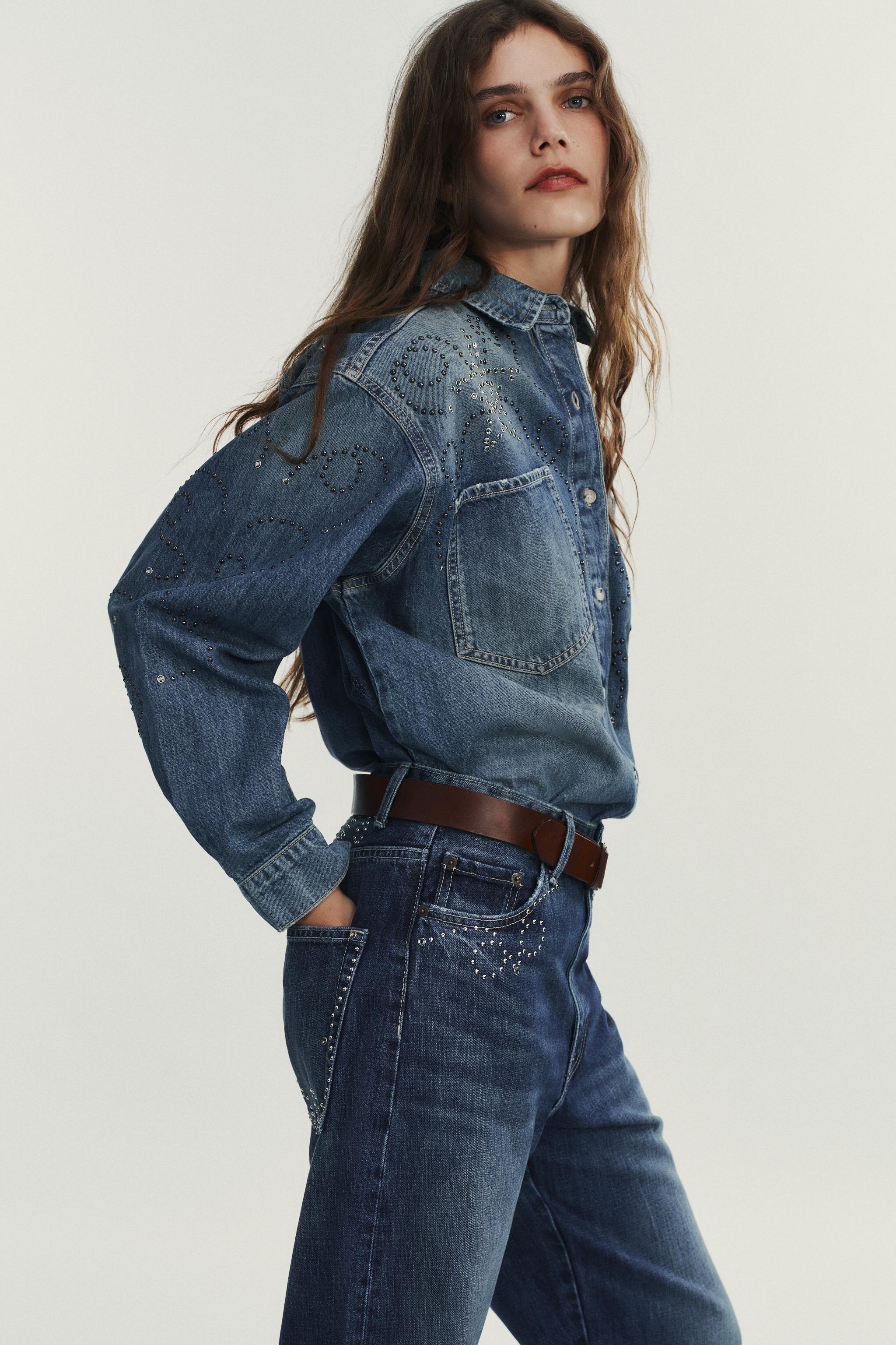 STUDDED DENIM SHIRT