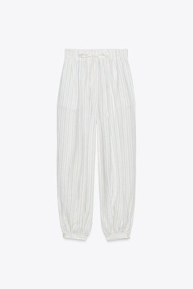 STRIPED PUFFED TROUSERS ZW COLLECTION - striped by Zara