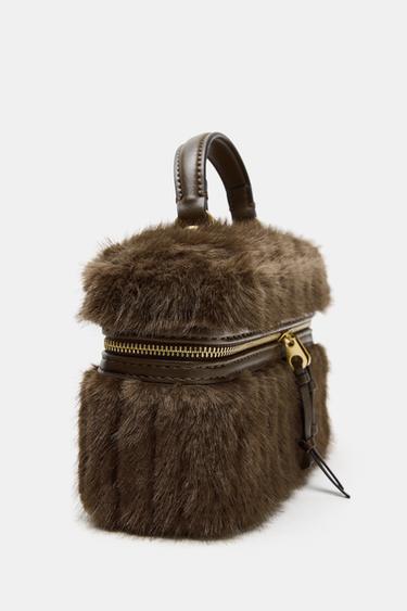SAC RIGIDE EFFET FOURRURE - Marron de Zara - Image 4