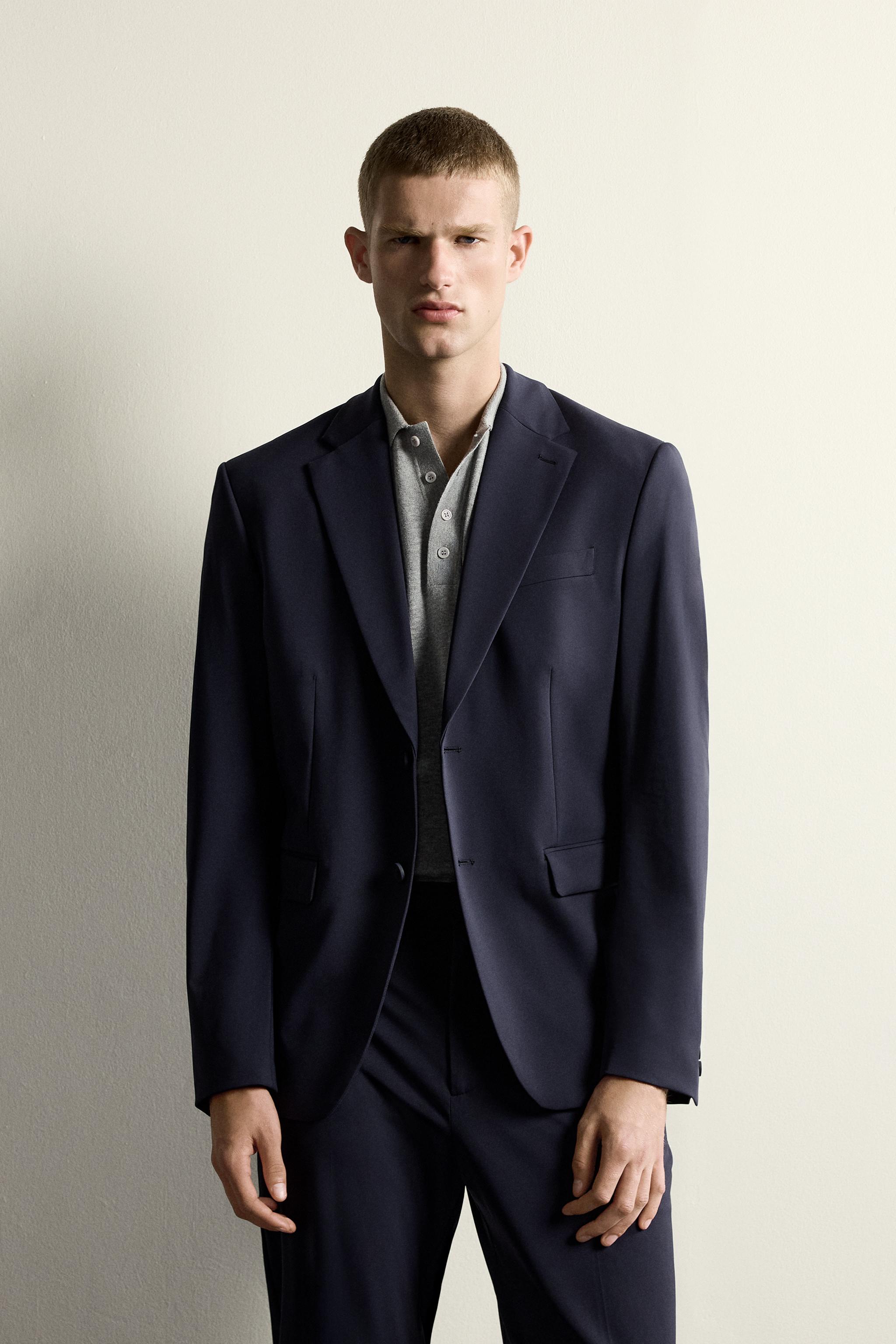COMFORT SLIM FIT SUIT BLAZER — navy