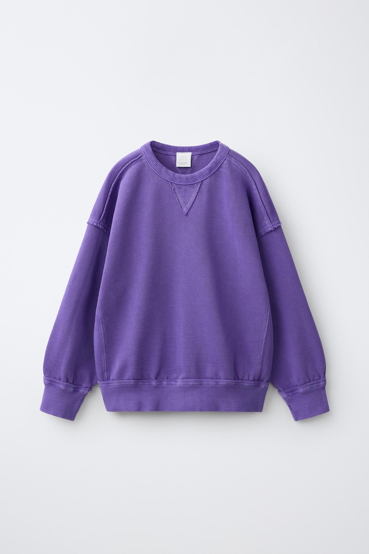 STITCHED PLAIN SWEATSHIRT — Lilac