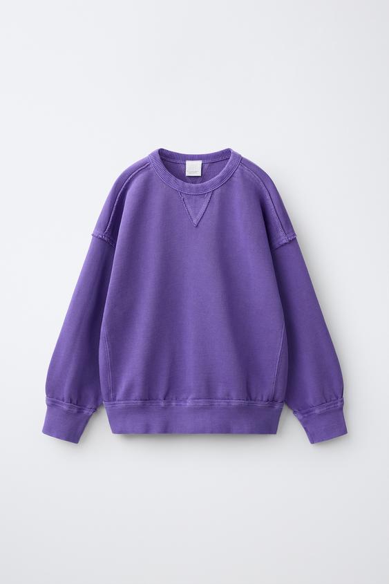 PLAIN SWEATSHIRT WITH SEAMS - Lilac by Zara - Image 0