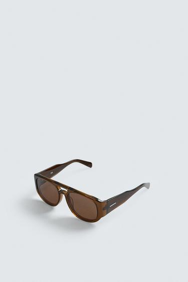 LUNETTES DE SOLEIL RECTANGULAIRES - Marron de Zara - Image 4