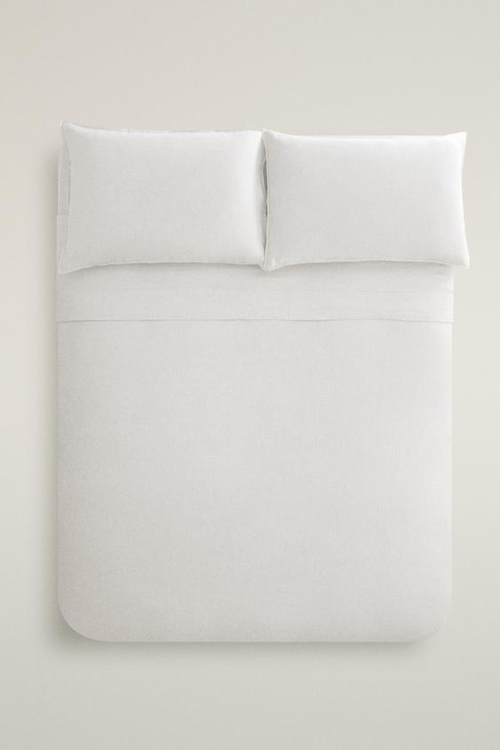 WASHED LINEN DUVET COVER (160 GxM²) - White by Zara - Image 0