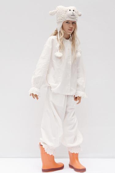 LIMITED EDITION EMBROIDERED PYJAMA SHIRT - Ecru by Zara