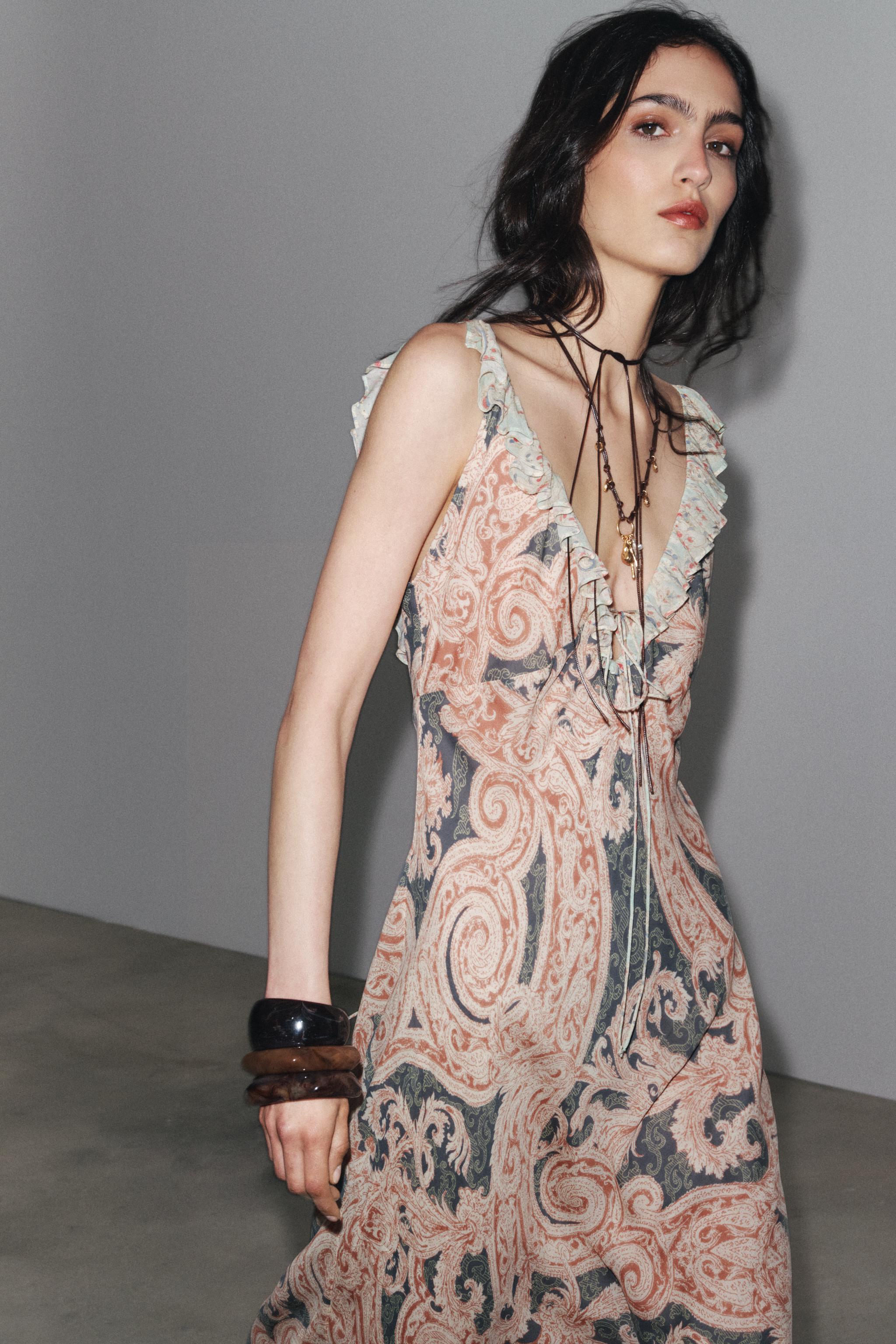 ZW COLLECTION PRINTED SLIP DRESS - Printed | ZARA United States