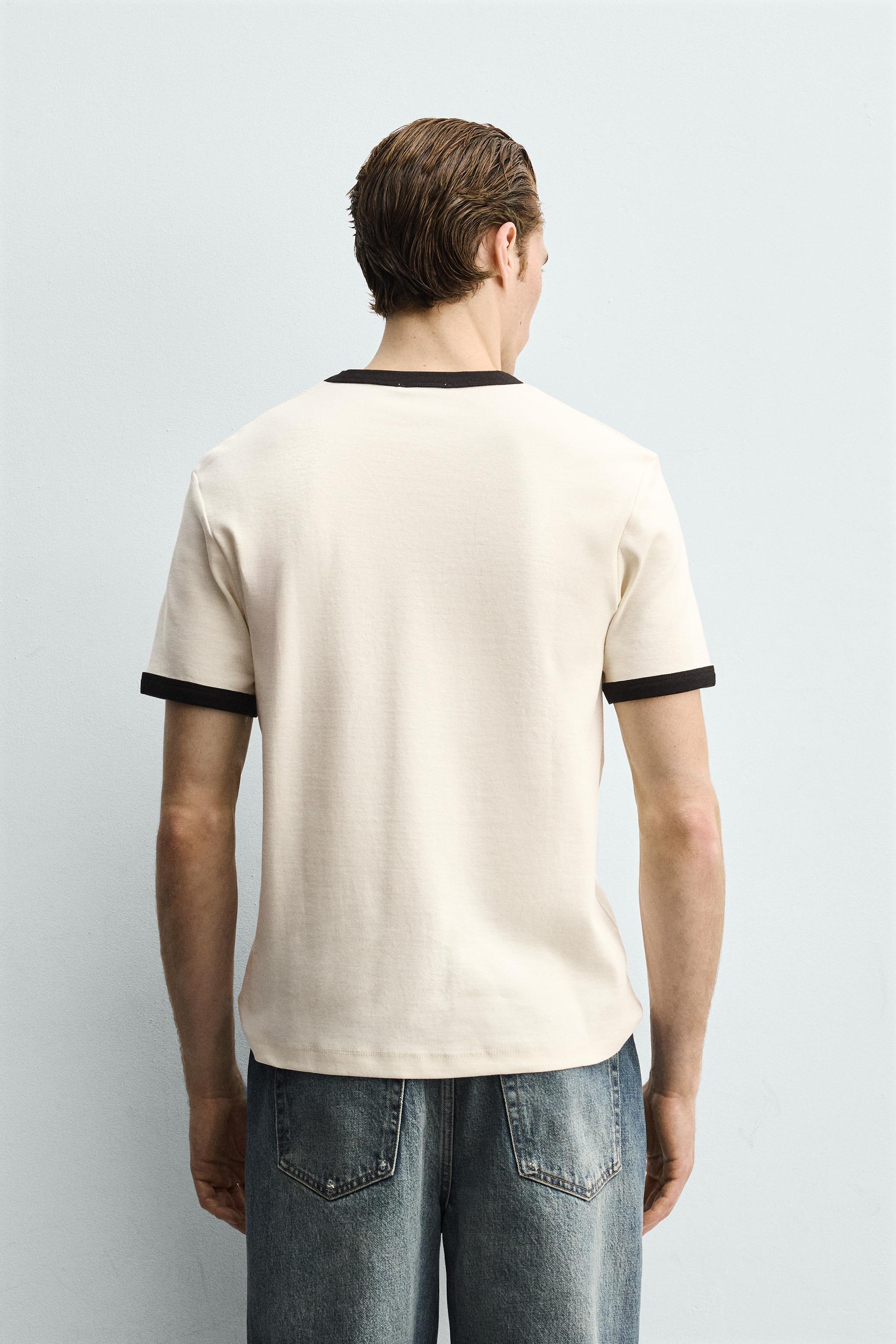 BASIC CONTRAST RIB T-SHIRT