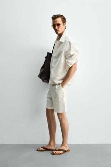SURCHEMISE FLUIDE COUPE DÉCONTRACTÉE - Blanc cassé de Zara - Image 3