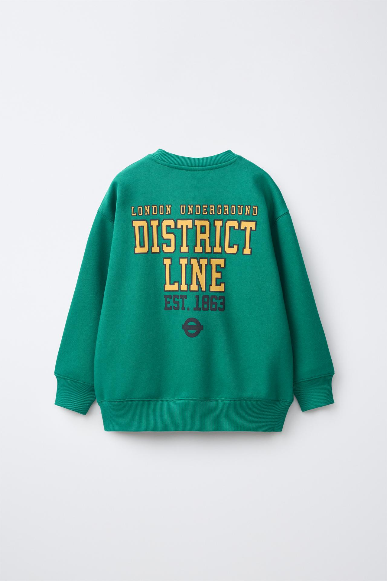 WIMBLEDON PARK TRANSPORT FOR LONDON © TEXT SWEATSHIRT — Green