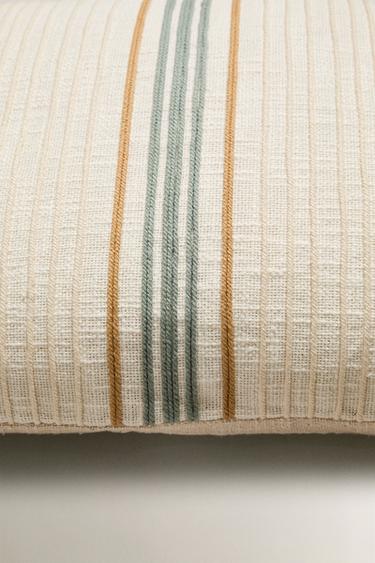 STRIPED CUSHION COVER - Ecru by Zara - Image 2