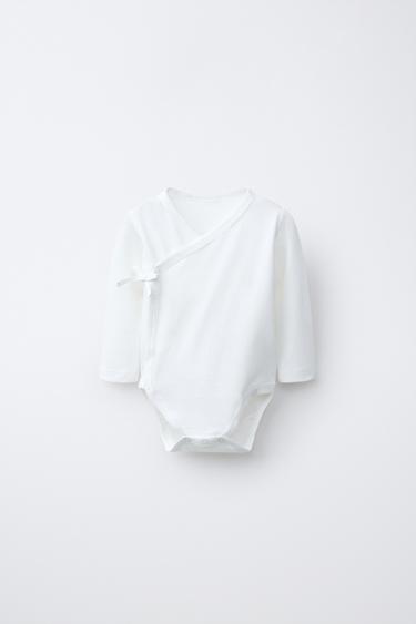 LOT DE TROIS BODYS CÔTELÉS COL KIMONO - Vert d'eau de Zara - Image 1