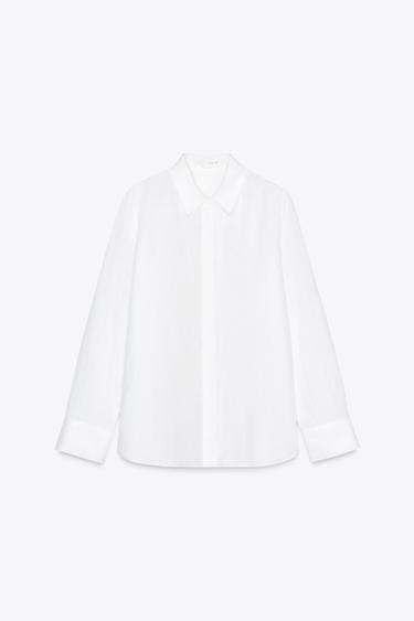 CAMISA LINO 100% ZW COLLECTION - Blanco de Zara