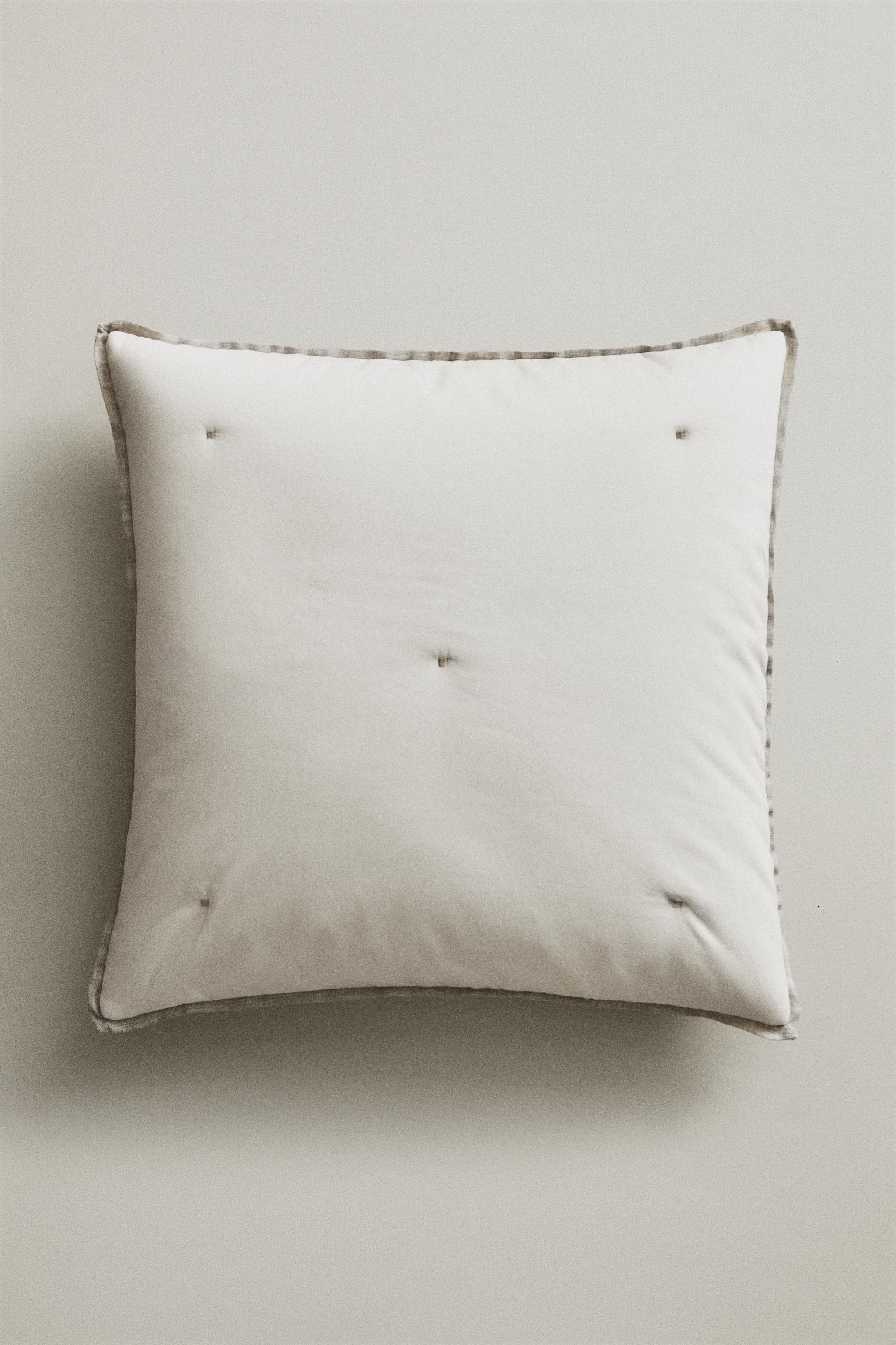 HOUSSE DE COUSSIN SATIN LIN POINTS
