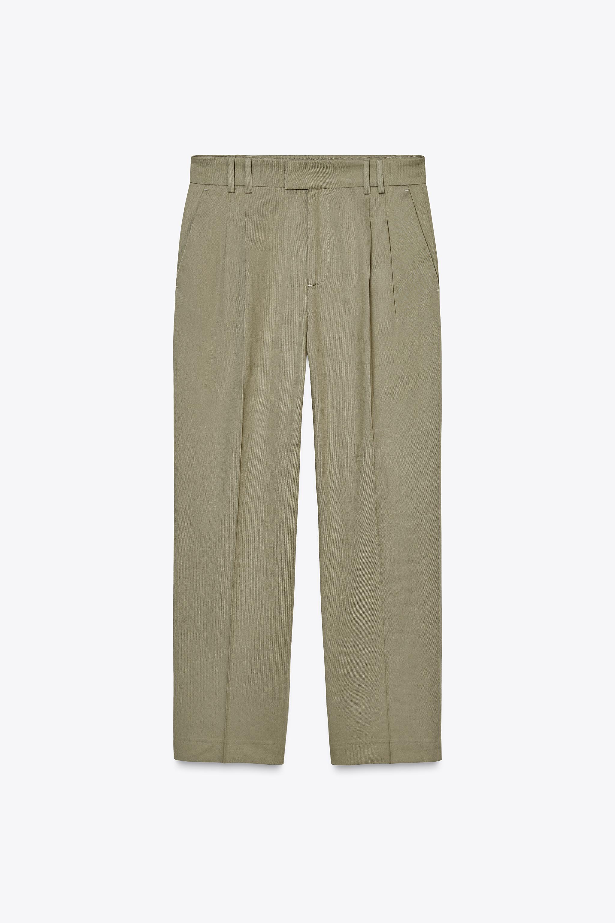 PLEATED PANTS ZW COLLECTION - Khaki | ZARA Canada