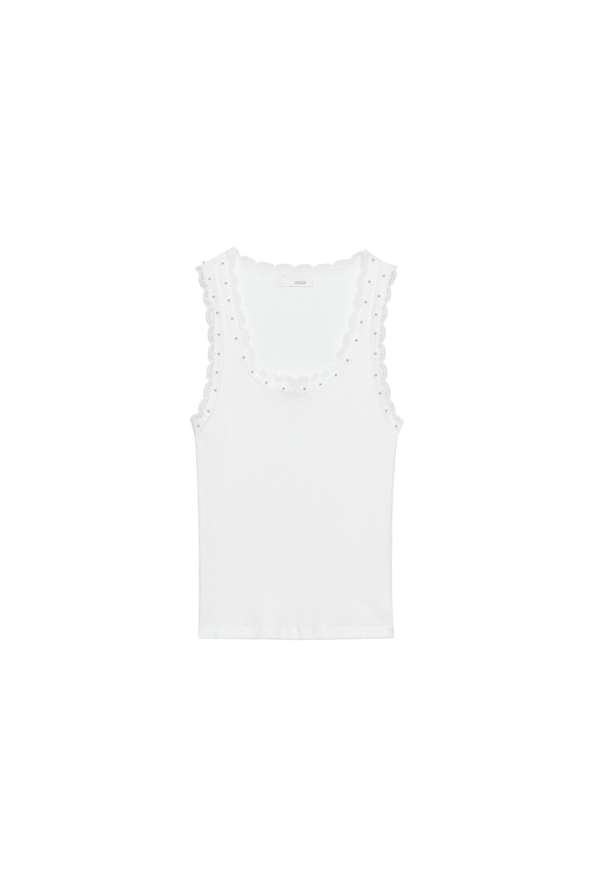 PEARL LACE TOP - Oyster-white | ZARA United States