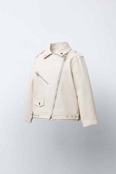 FAUX LEATHER JACKET - Ecru by Zara - Image 1