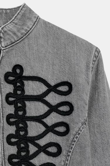 Z1975 PEPLUM JACKET WITH FIREMAN CLASP - Grey marl by Zara - Image 9