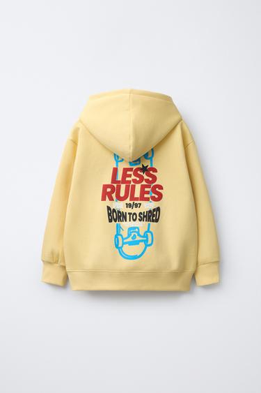 EMBOSSED SKATE HOODIE - Yellow by Zara